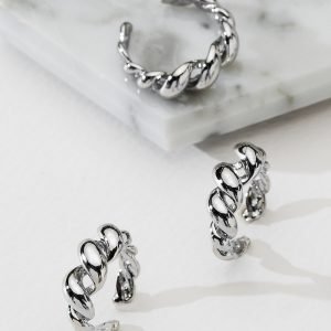 Lalla Eman Silver Croissant Ring