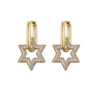 Shimmering Stars: Zircon Dangle Earrings