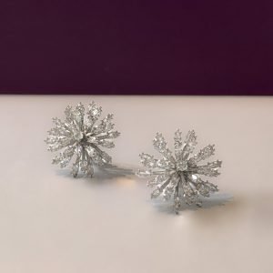 Dazzling Silver Starburst Clip-On Earrings