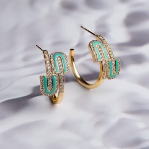 Art Deco Crystal Hoop Earrings