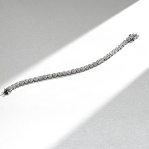 Round-Cut Pavé Gold plated Tennis Bracelet