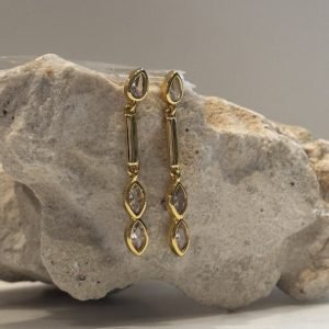 Gold Crystal Drop Earrings