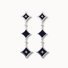 Black Spring-Inspired Star Earrings